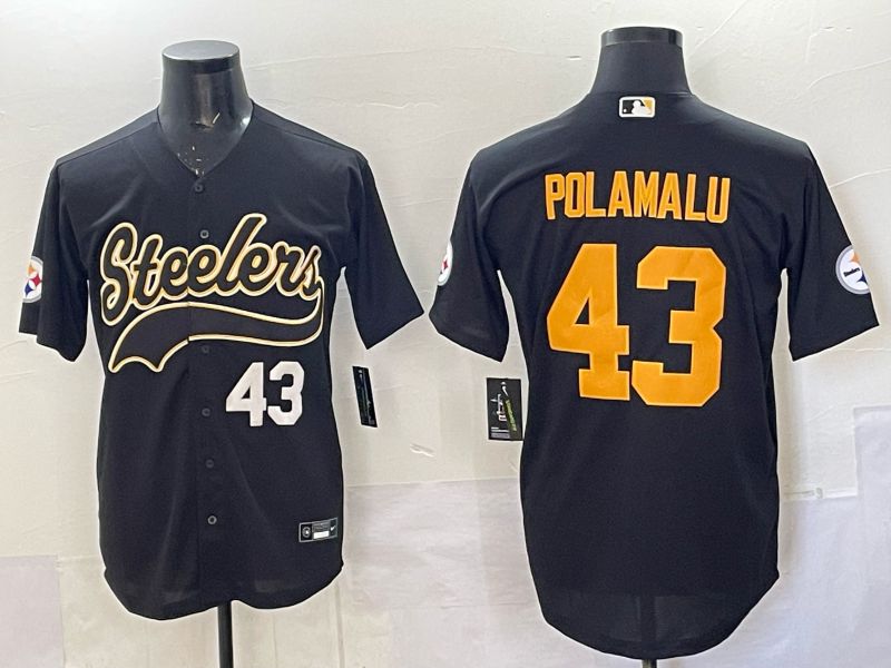 Men 2025 Pittsburgh Steelers #43 Polamalu black 3th generation Joint Name Nike Limited NFL Jersey style 005->pittsburgh steelers->NFL Jersey